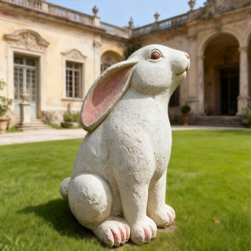 大理石の動物ウサギの彫刻